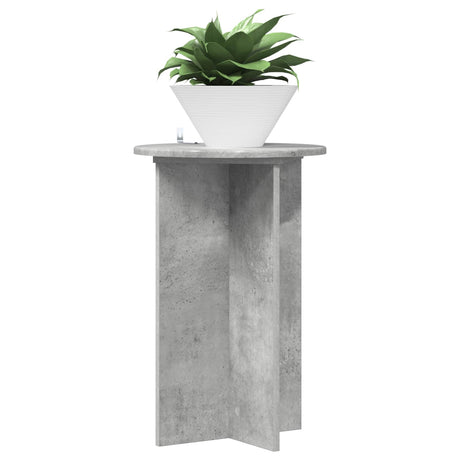 Vidaxl plantenstandaard 2 st betongrijs ø40 x 60 cm bewerkt hout