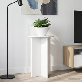 Vidaxl plantenstandaard 2 st hoogglans wit ø40 x 60 cm bewerkt hout