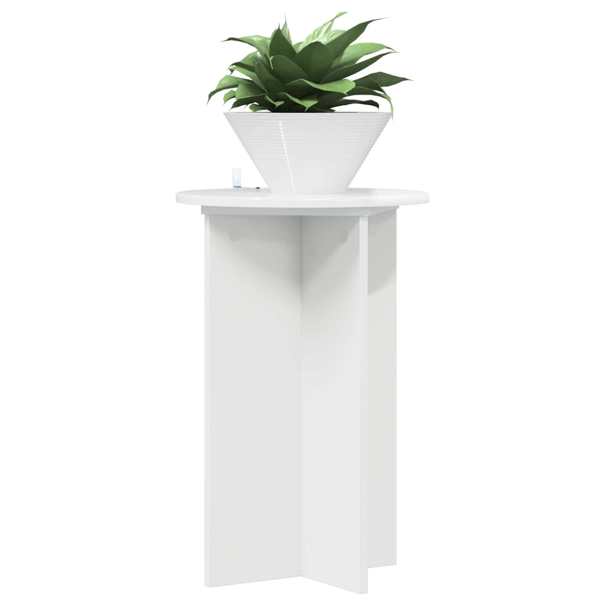 Vidaxl plantenstandaard 2 st hoogglans wit ø40 x 60 cm bewerkt hout