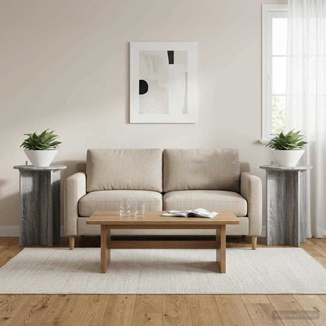 Vidaxl plantenstandaard 2 st grijs sonoma ø40 x 60 cm bewerkt hout