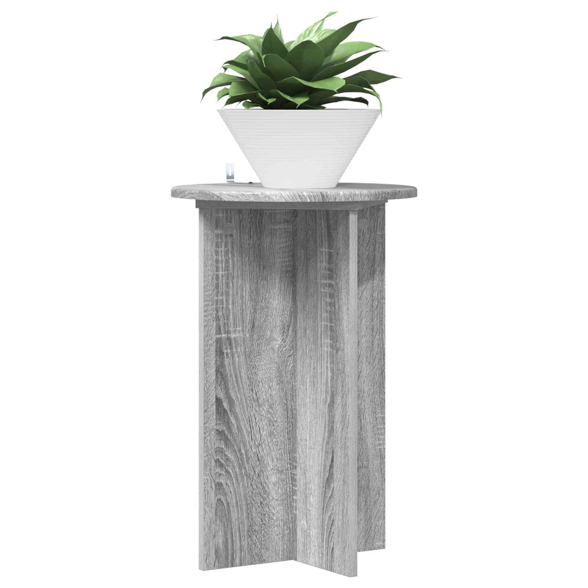Vidaxl plantenstandaard 2 st grijs sonoma ø40 x 60 cm bewerkt hout