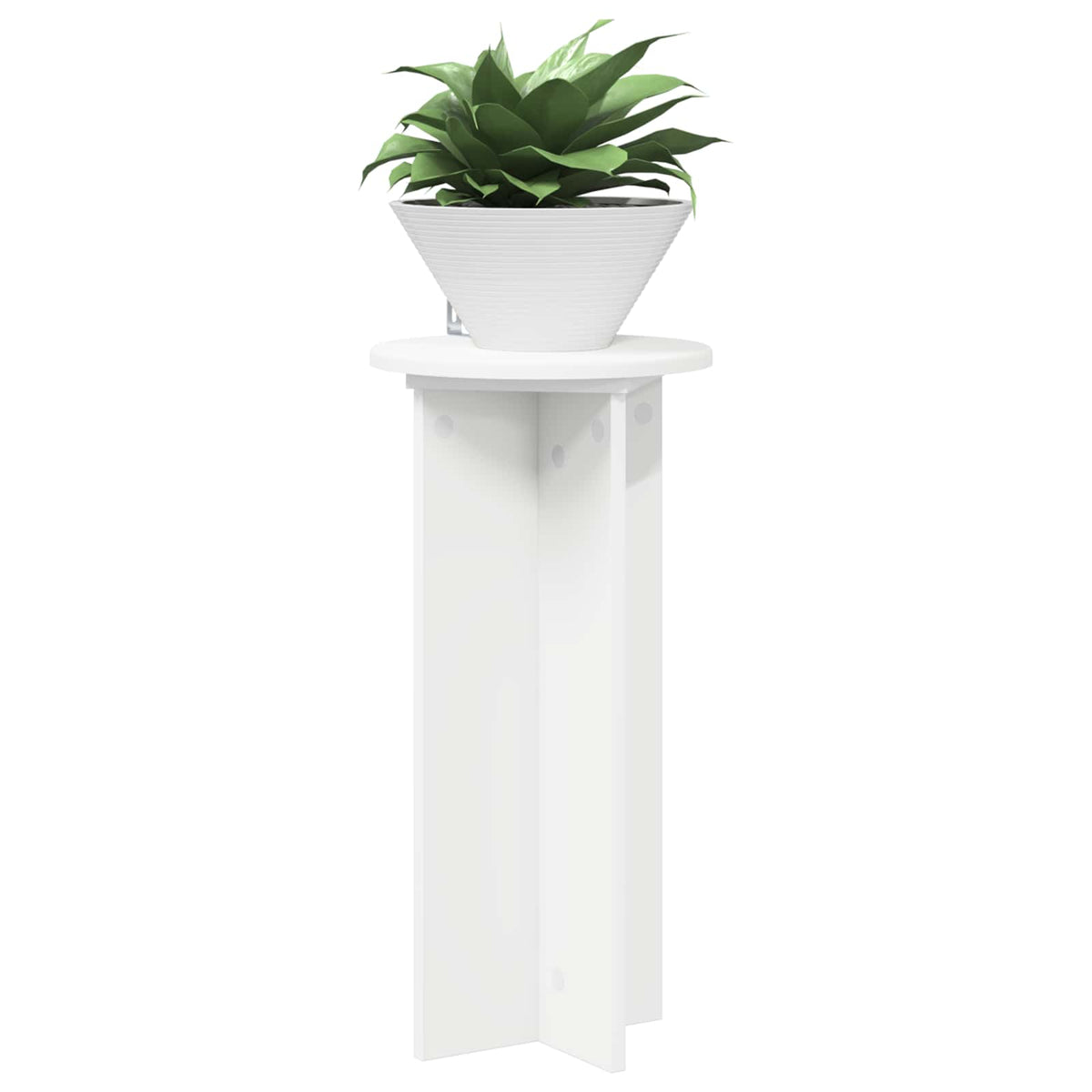Vidaxl plantenstandaard 2 st wit ø29,5 x 60 cm bewerkt hout