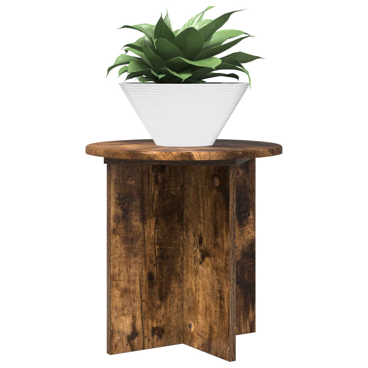Vidaxl plantenstandaard 2 st gerookt eiken 40 x 40 x 40 cm