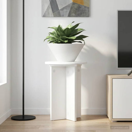 Vidaxl plantenstandaard 2 st wit ø29,5 x 40 cm bewerkt hout
