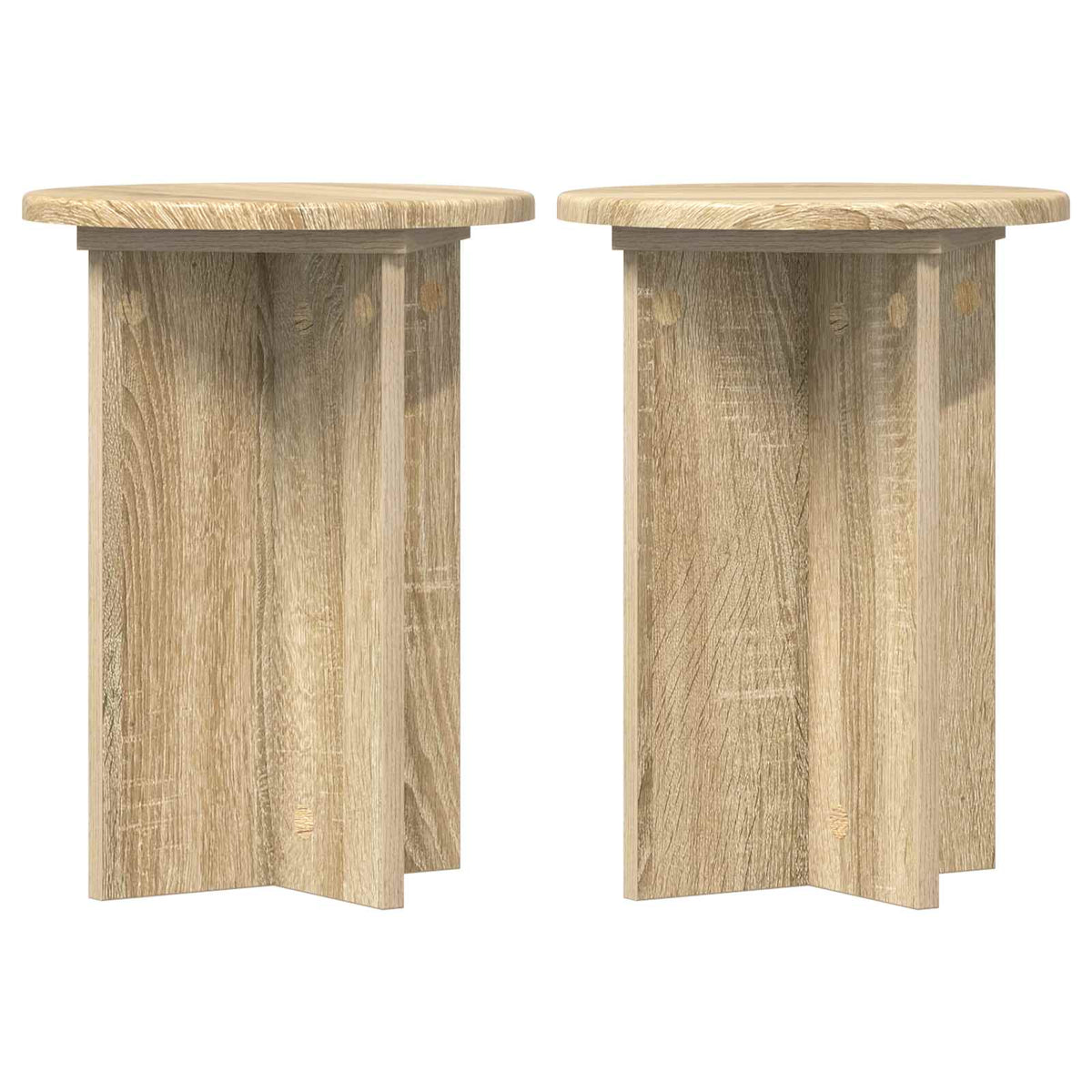 Vidaxl plantenstandaard 2 st sonoma eiken ø29,5 x 40 cm bewerkt hout