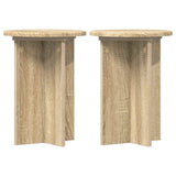 Vidaxl plantenstandaard 2 st sonoma eiken ø29,5 x 40 cm bewerkt hout