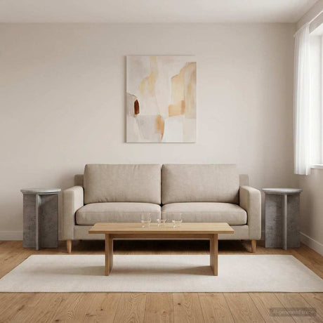 Vidaxl plantenstandaard 2 st betongrijs ø29,5 x 40 cm bewerkt hout