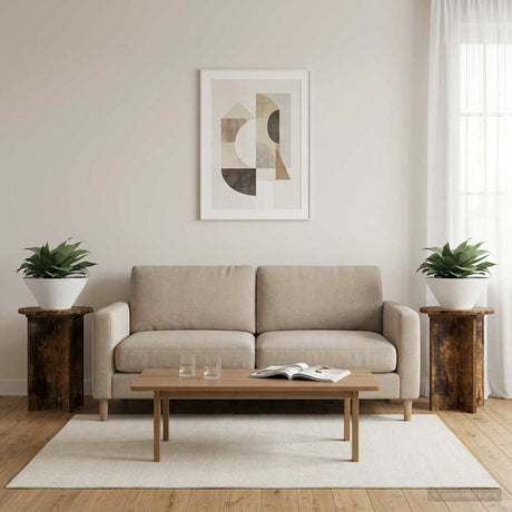 Vidaxl plantenstandaard 2 st gerookt eiken ø29,5 x 40 cm bewerkt hout