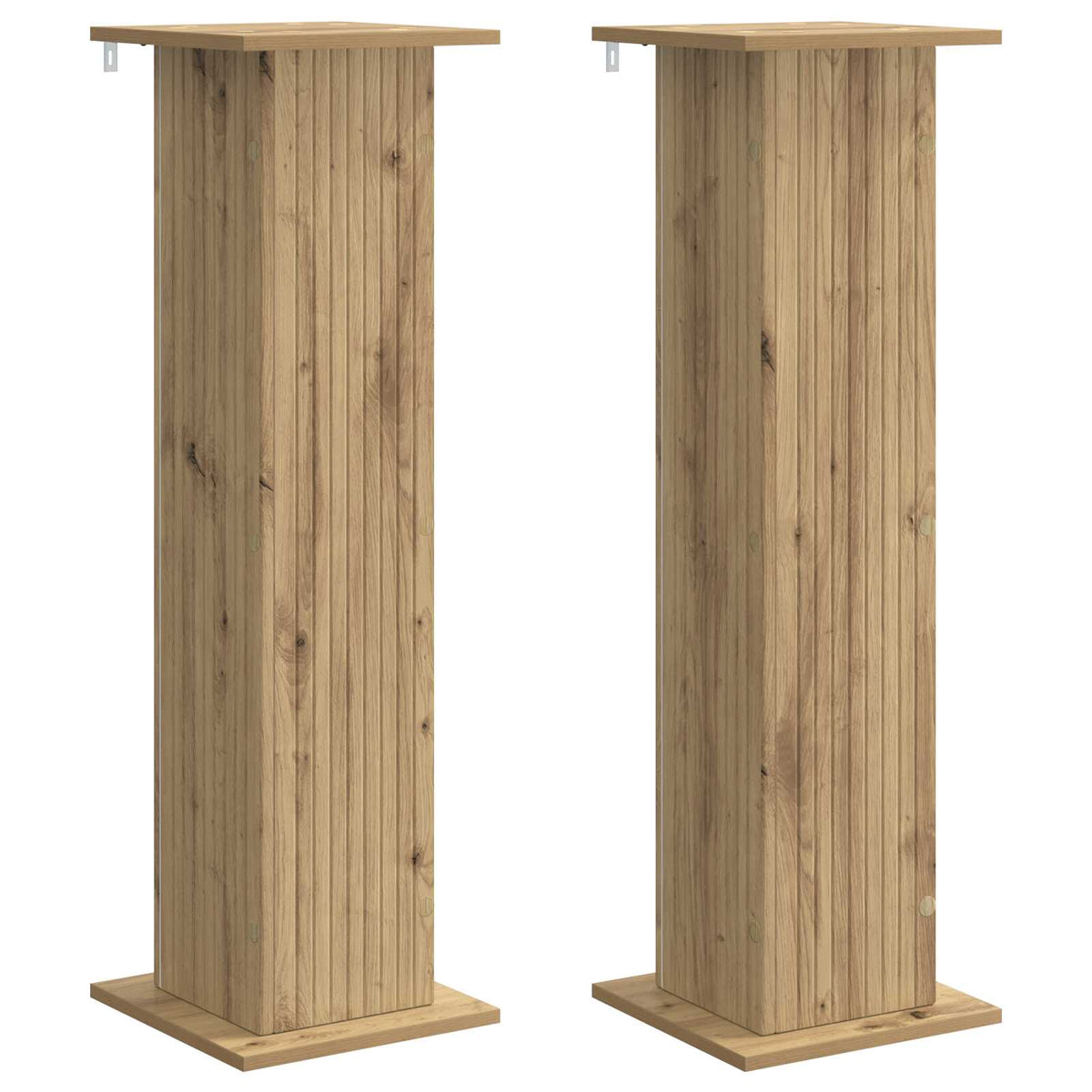 Vidaxl plantenstandaard 2 st artisanaal eiken 30,5 x 30 x 100,5 cm
