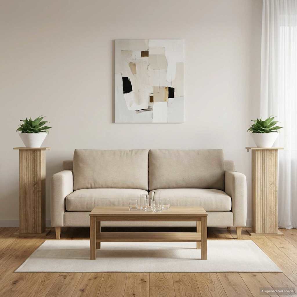 Vidaxl plantenstandaard 2 st sonoma eiken 30,5 x 30 x 80,5 cm