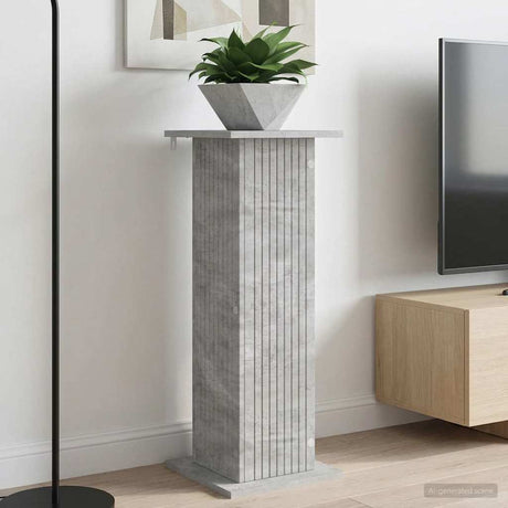 Vidaxl plantenstandaard betongrijs 30,5 x 30 x 80,5 cm bewerkt hout