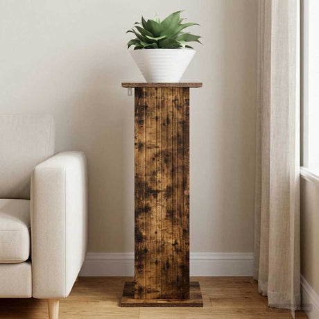 Vidaxl plantenstandaard gerookt eiken 30,5 x 30 x 80,5 cm bewerkt hout