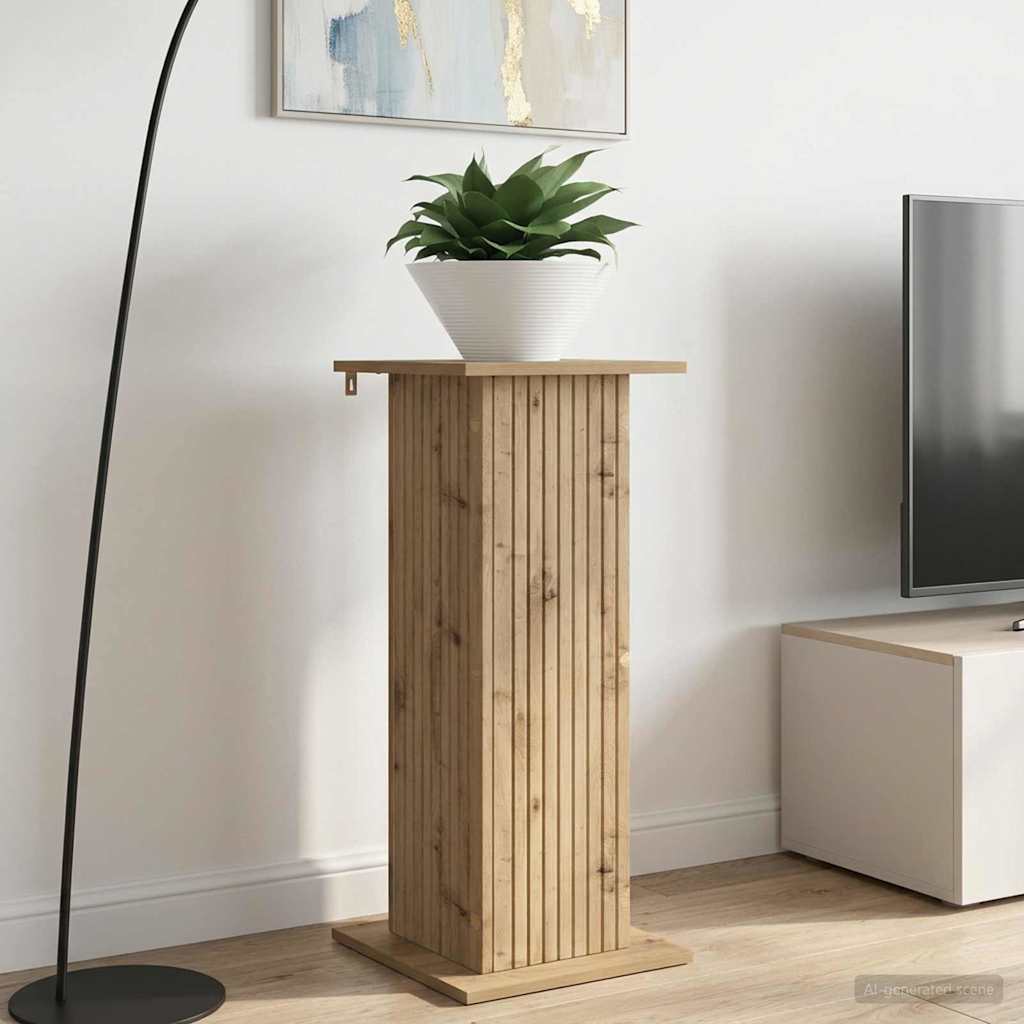 Vidaxl plantenstandaard artisanaal eiken 30,5 x 30 x 80,5 cm