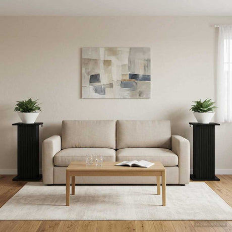 Vidaxl plantenstandaard 2 st zwart 30,5 x 30 x 60,5 cm bewerkt hout