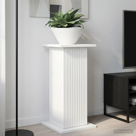 Vidaxl plantenstandaard hoogglans wit 30,5 x 30 x 60,5 cm bewerkt hout