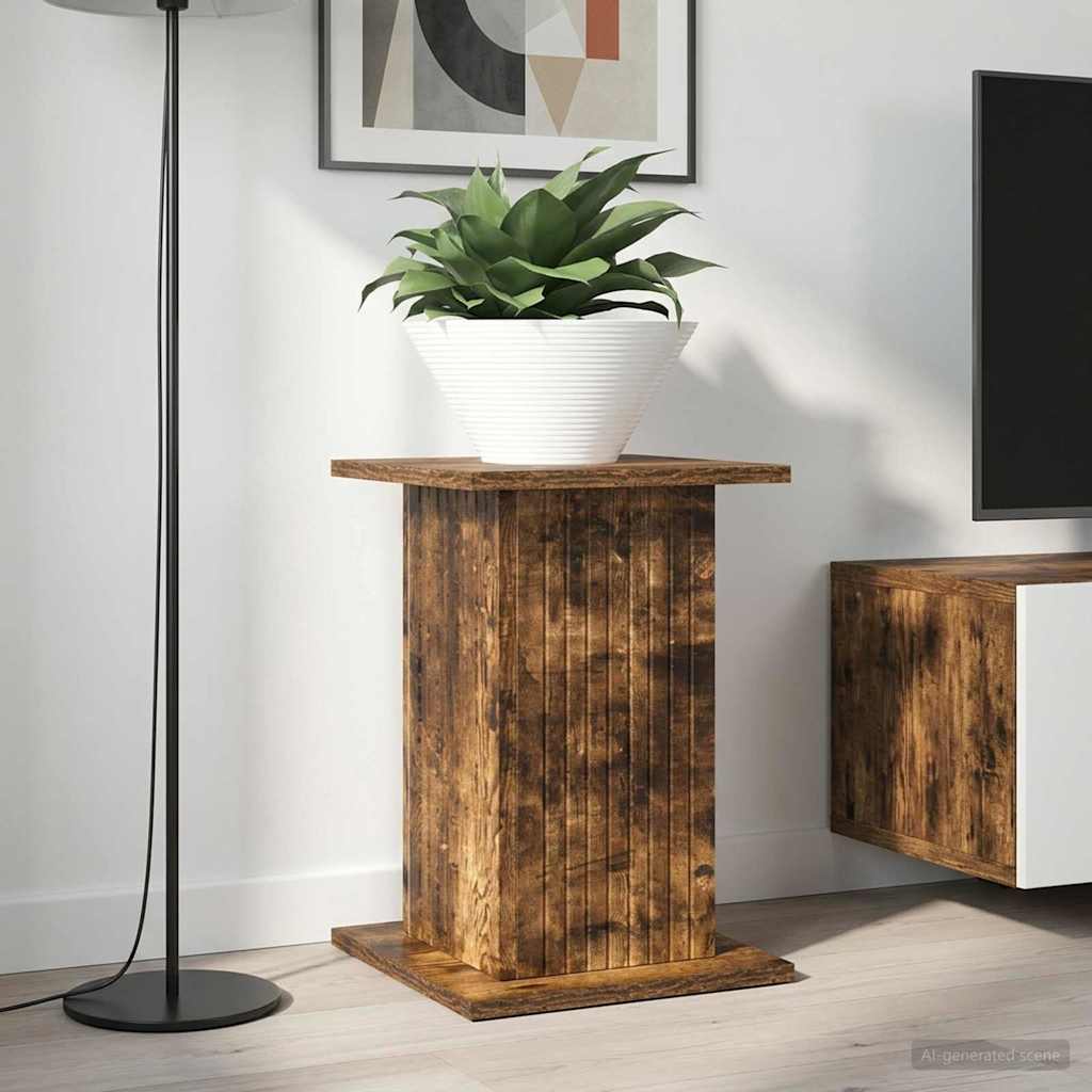 Vidaxl plantenstandaard 2 st gerookt eiken 30,5 x 30 x 43 cm