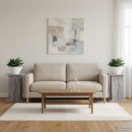 Vidaxl plantenstandaard 2 st grijs sonoma 30,5 x 30 x 43 cm
