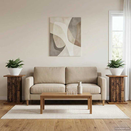 Vidaxl plantenstandaard 2 st oud hout 30,5 x 30 x 43 cm bewerkt hout
