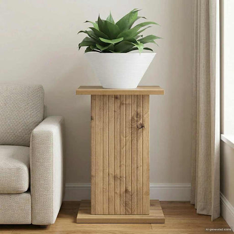 Vidaxl plantenstandaard artisanaal eiken 30,5 x 30 x 43 cm