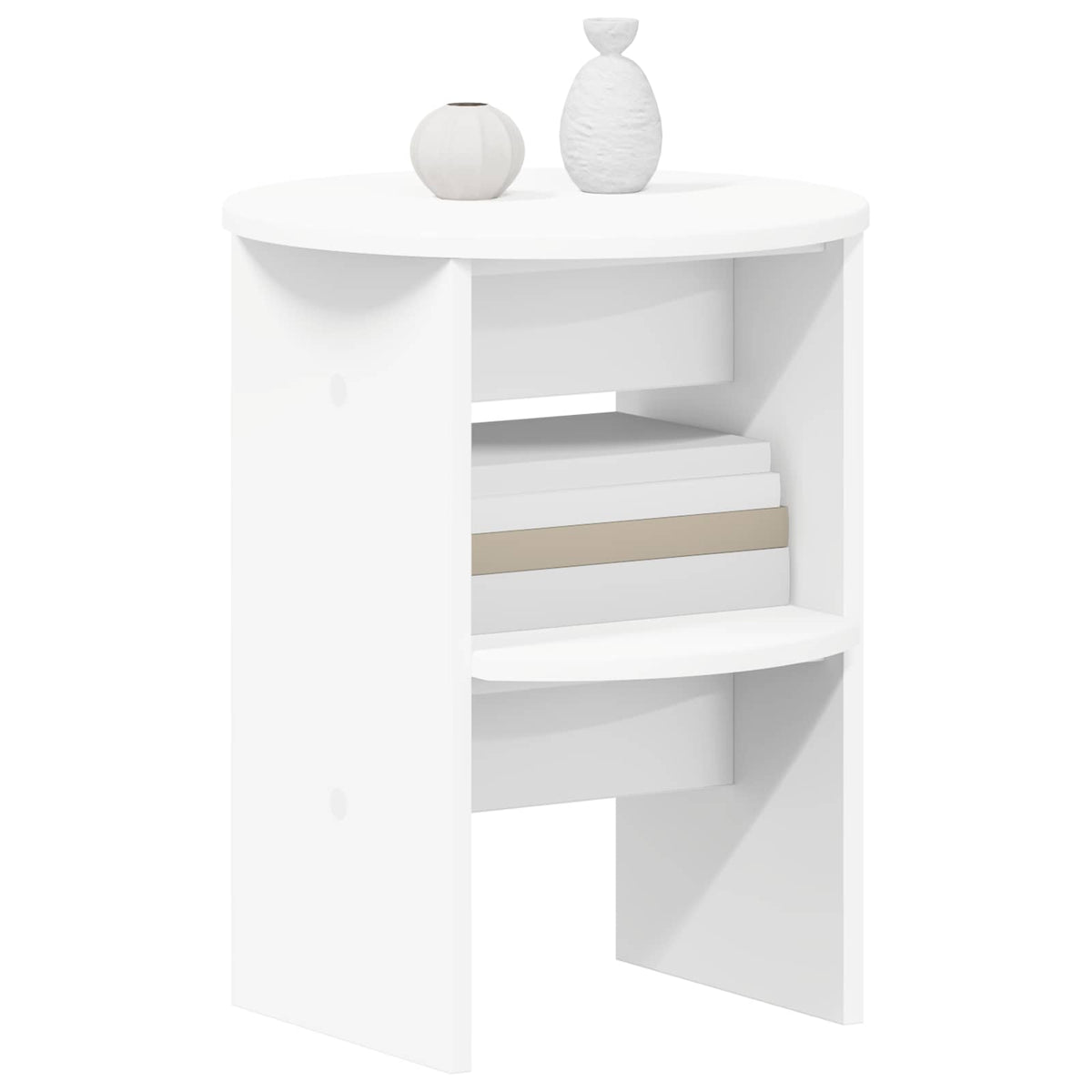 Vidaxl bijzetkast 2 st wit ø40 x 50 cm geconstrueerd hout