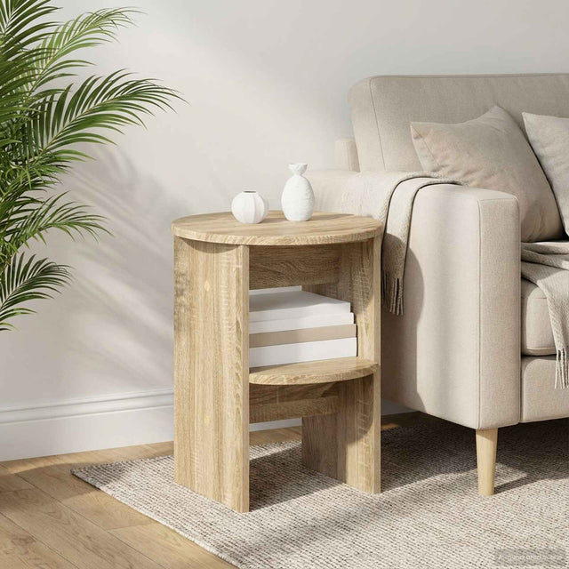 Vidaxl bijzetkast 2 st sonoma eiken ø40 x 50 cm geconstrueerd hout