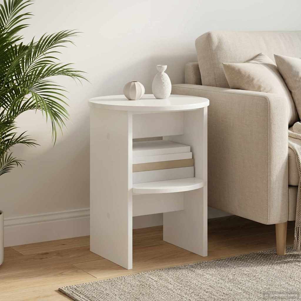 Vidaxl bijzetkast hoogglans wit ø40 x 50 cm geconstrueerd hout