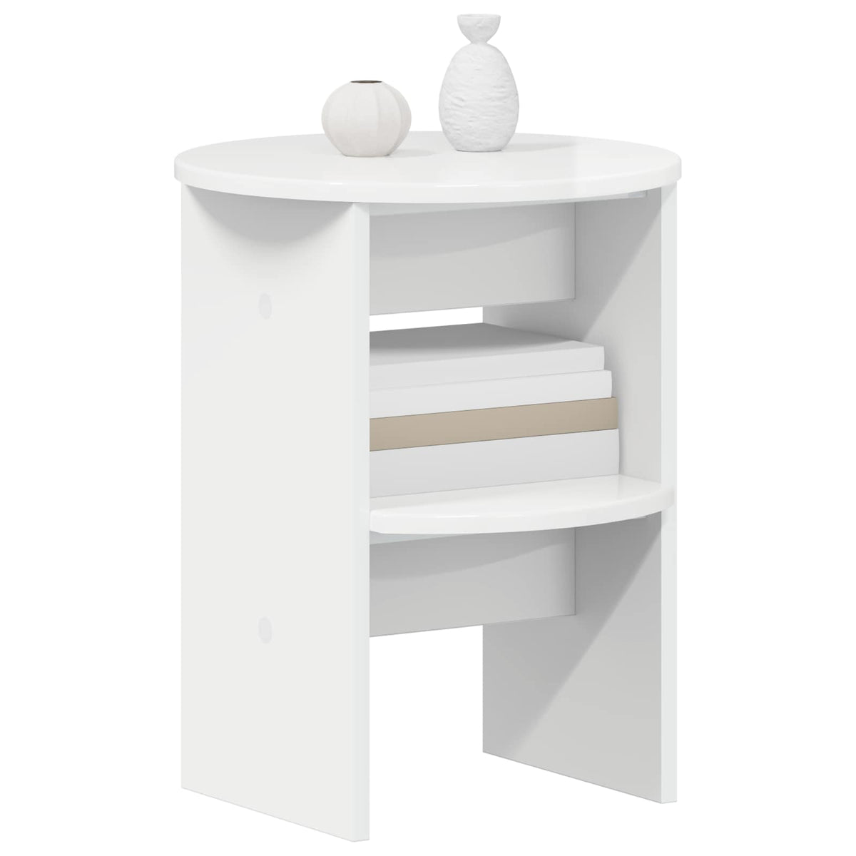 Vidaxl bijzetkast hoogglans wit ø40 x 50 cm geconstrueerd hout