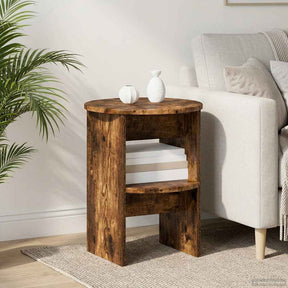 Vidaxl bijzetkast gerookte eik ø40 x 50 cm geconstrueerd hout