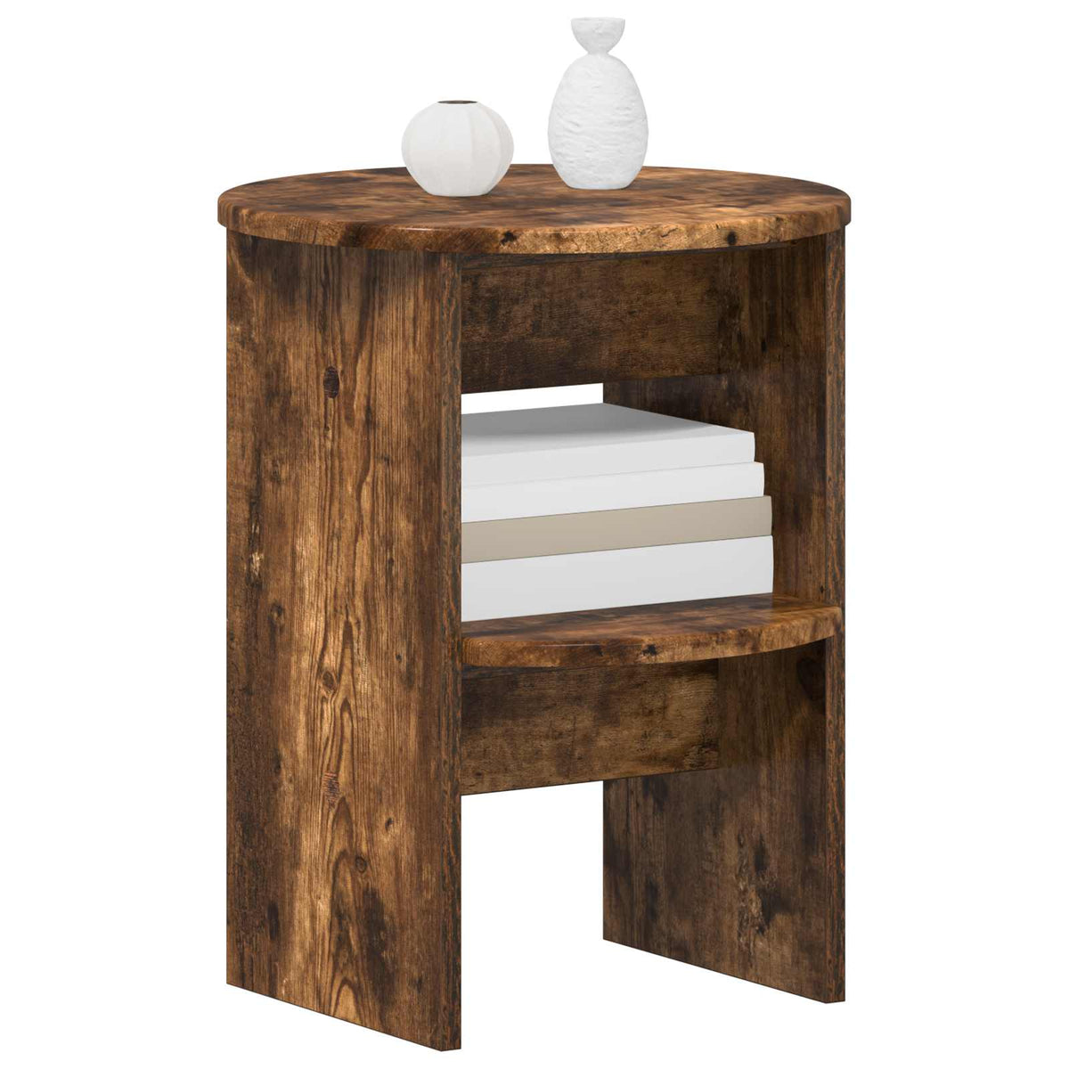 Vidaxl bijzetkast 2 st gerookte eik ø40 x 50 cm geconstrueerd hout