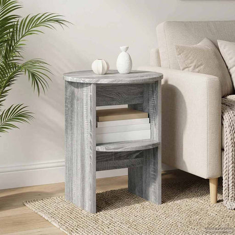 Vidaxl bijzetkast 2 st grijze sonoma ø40 x 50 cm geconstrueerd hout