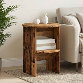 Vidaxl bijzetkast 2 st oudhout ø40 x 50 cm geconstrueerd hout