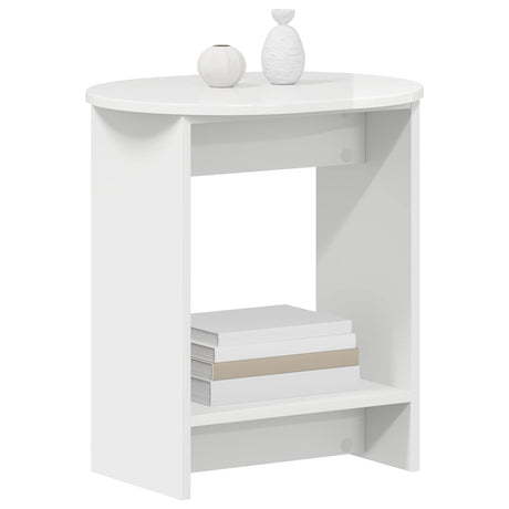 Vidaxl bijzettafel hoogglans wit 50 x 39,5 x 55 cm bewerkt hout