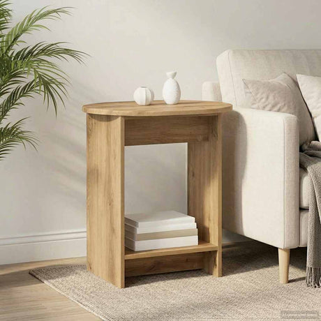 Vidaxl bijzettafel artisanaal eiken 50 x 39,5 x 55 cm bewerkt hout