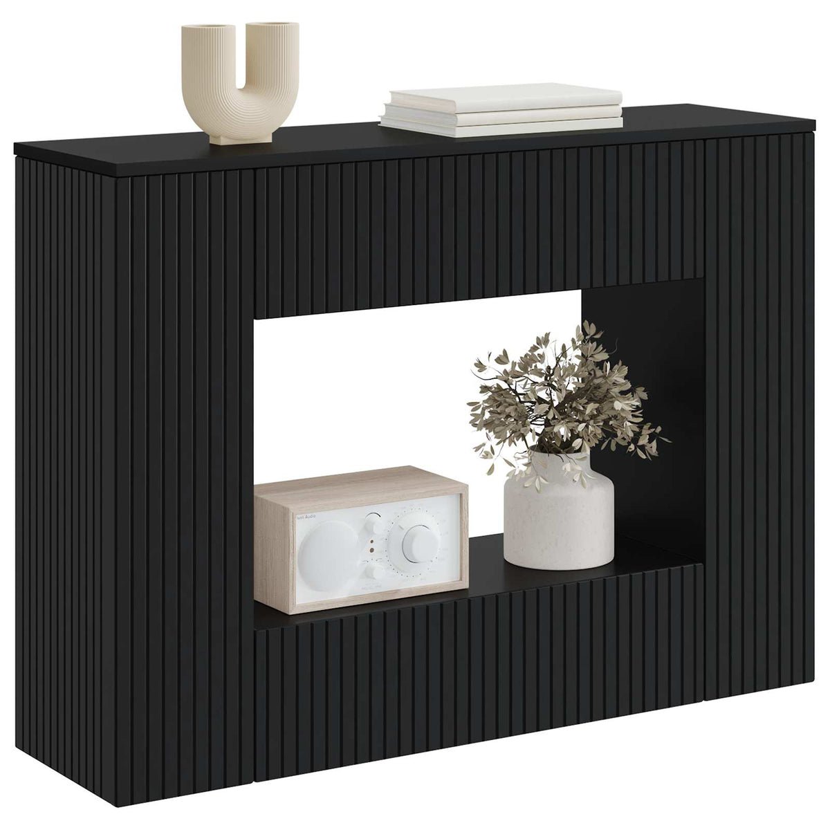Vidaxl wandtafel zwart 101 x 29 x 74 cm geconstrueerd hout