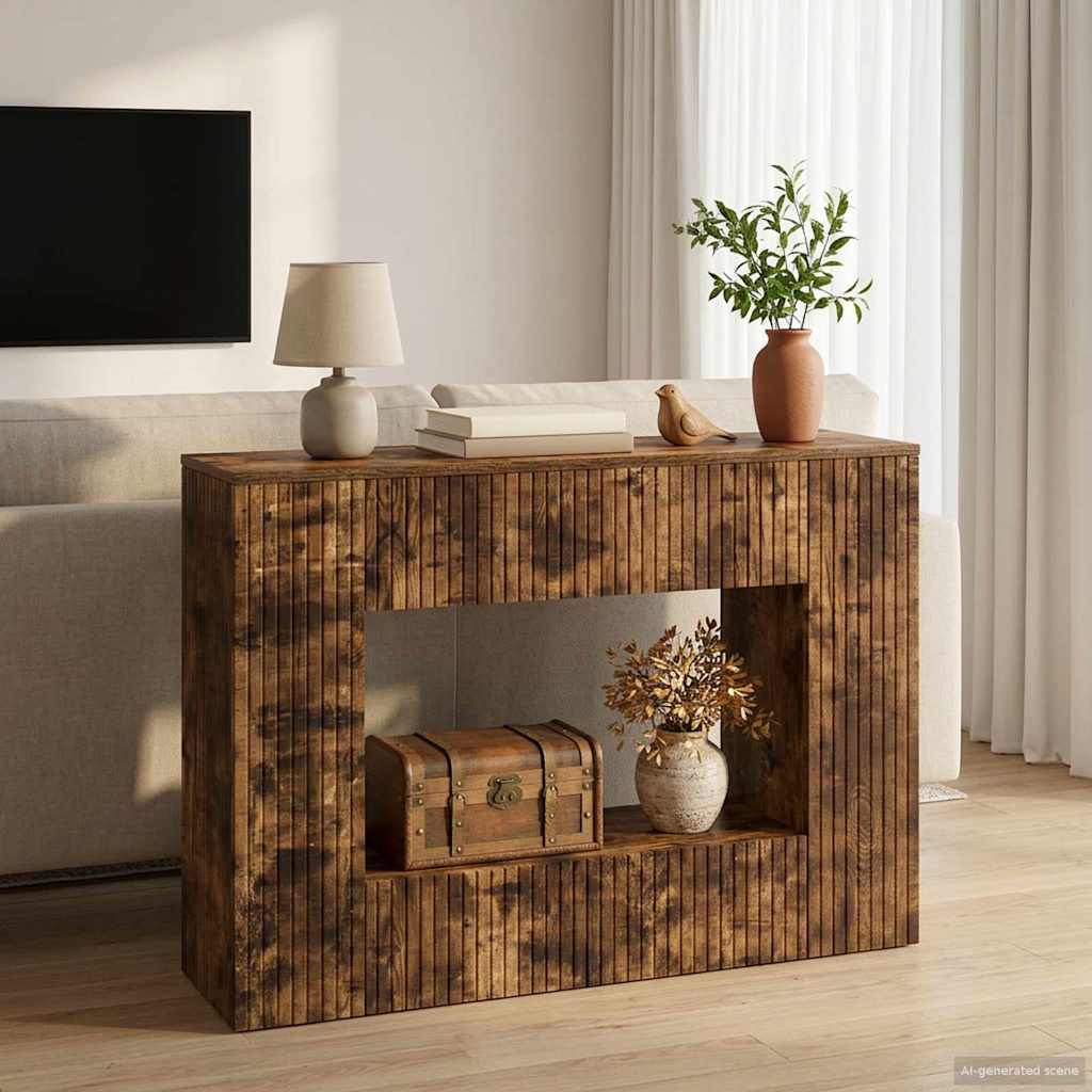 Vidaxl wandtafel gerookte eik 101 x 29 x 74 cm geconstrueerd hout