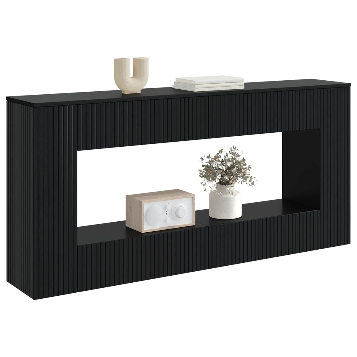Vidaxl wandtafel zwart 155 x 29 x 74 cm geconstrueerd hout