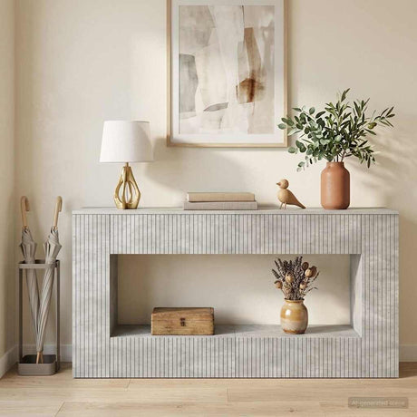 Vidaxl wandtafel beton grijs 155 x 29 x 74 cm geconstrueerd hout
