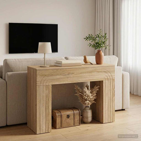 Vidaxl salontafel sonoma eiken 102 x 35 x 75 cm bewerkt hout