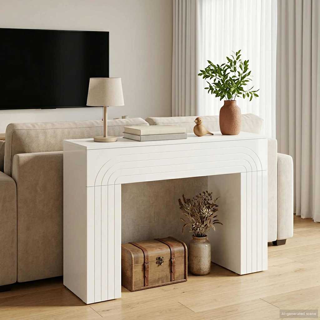 Vidaxl salontafel hoogglans wit 102 x 35 x 75 cm bewerkt hout