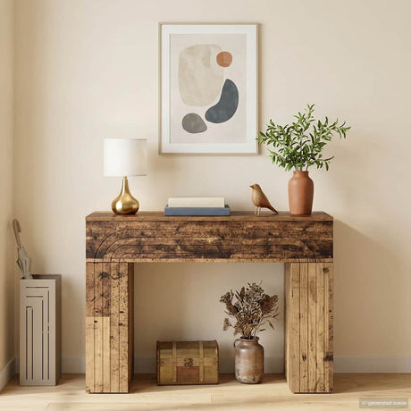 Vidaxl salontafel oud hout 102 x 35 x 75 cm bewerkt hout