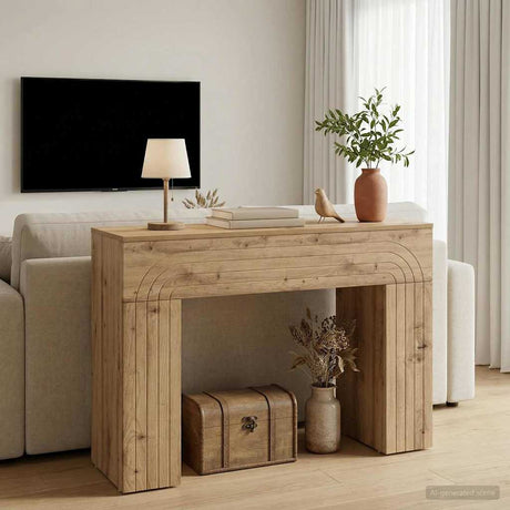 Vidaxl salontafel artisanaal eiken 102 x 35 x 75 cm bewerkt hout