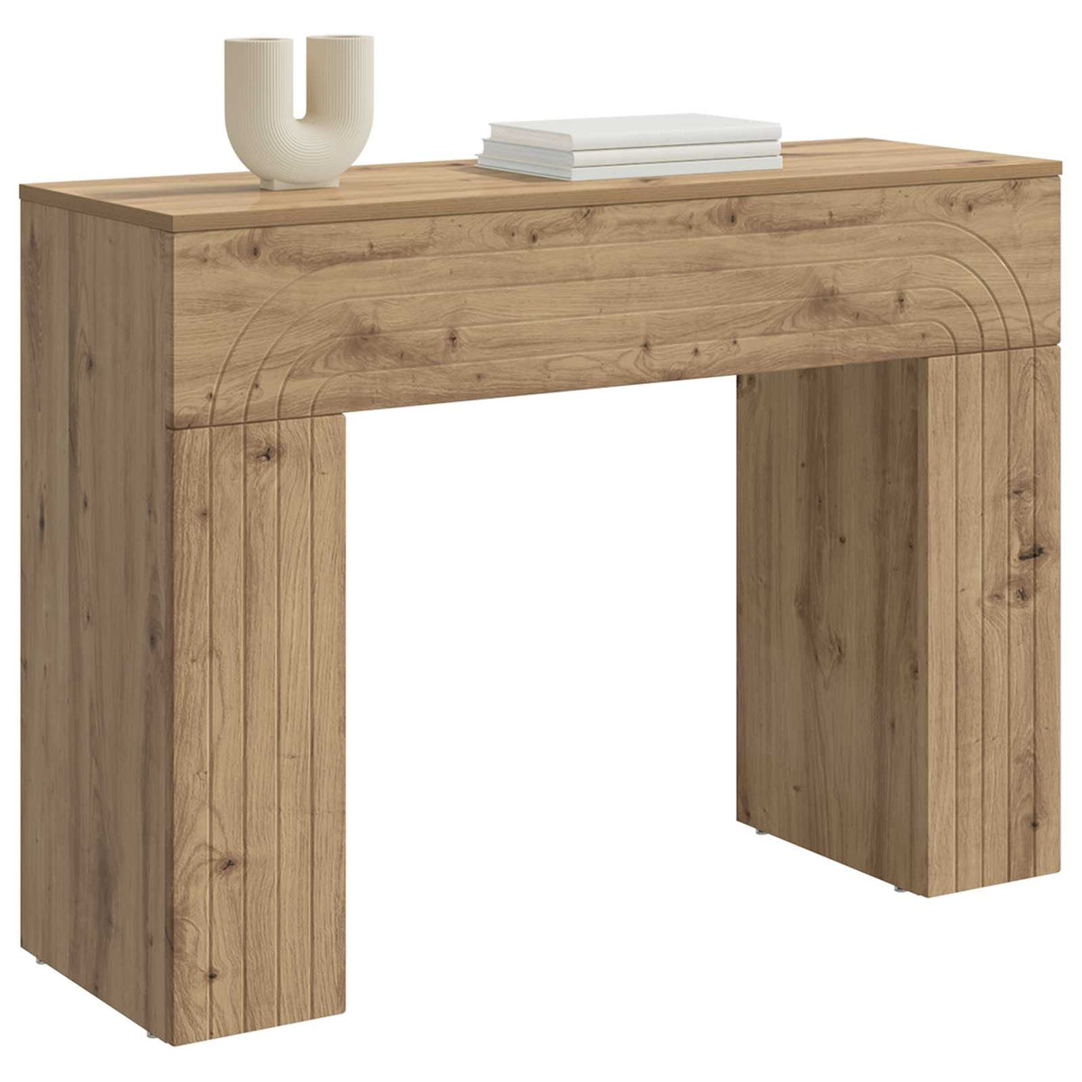 Vidaxl salontafel artisanaal eiken 102 x 35 x 75 cm bewerkt hout