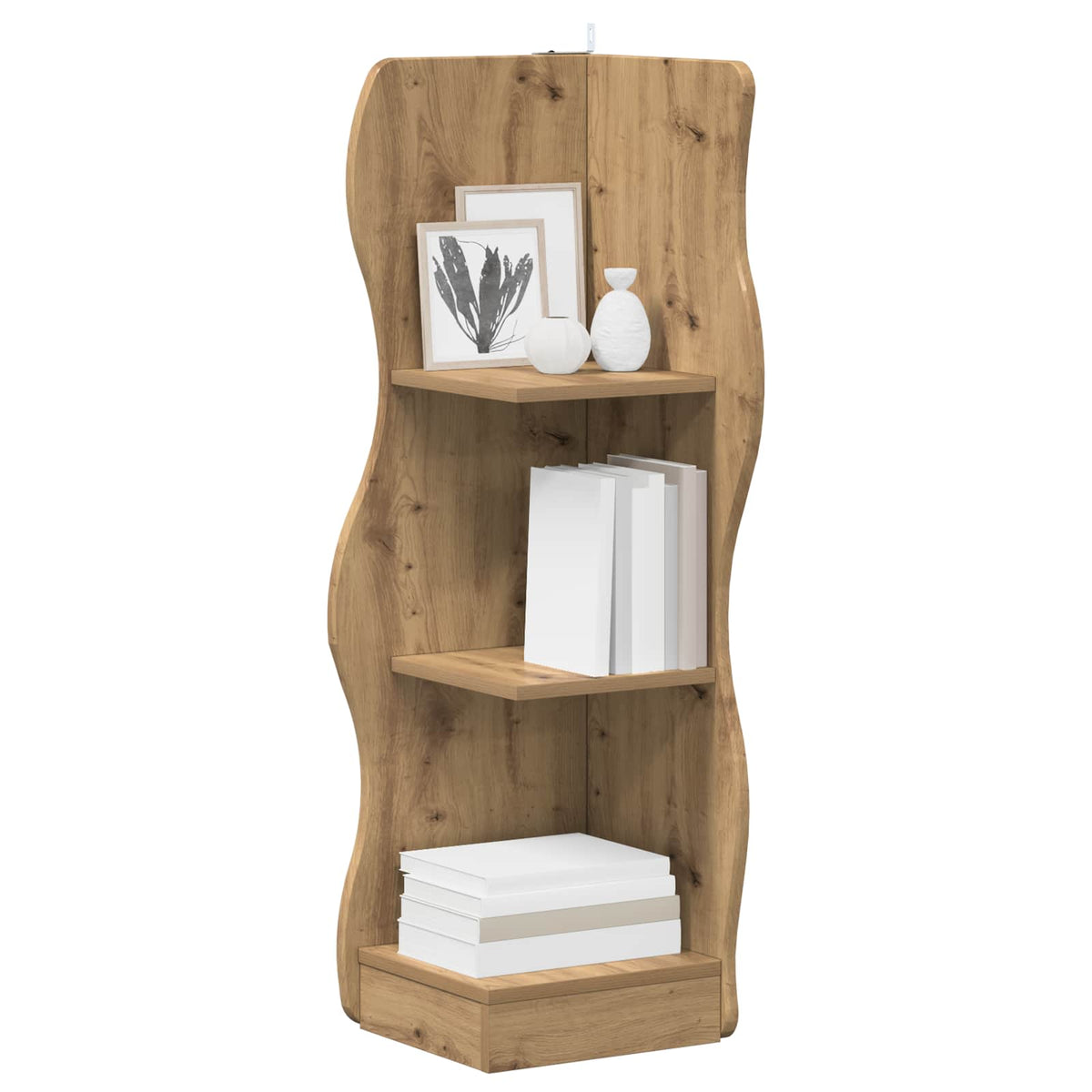 Vidaxl hoekplank artisanaal eiken 34 x 33 x 102 cm bewerkt hout