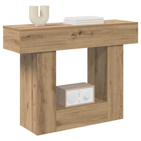 Vidaxl consoletafel artisanaal eiken 101 x 30 x 74 cm bewerkt hout