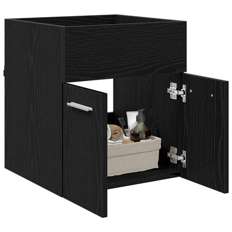 Vidaxl wastafelkast zwart eiken 41 x 38,5 x 46 cm bewerkt hout
