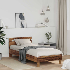 Vidaxl bedframe oudhout 98.5 x 200 cm bewerkt hout