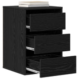 Vidaxl ladenkast 3-lade zwart eiken 41 x 40 x 58 cm bewerkt hout