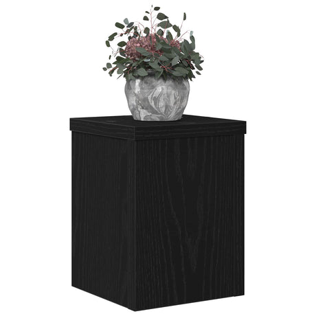 Vidaxl plantenstandaard 2 st zwart eiken 15 x 15 x 20 cm bewerkt hout