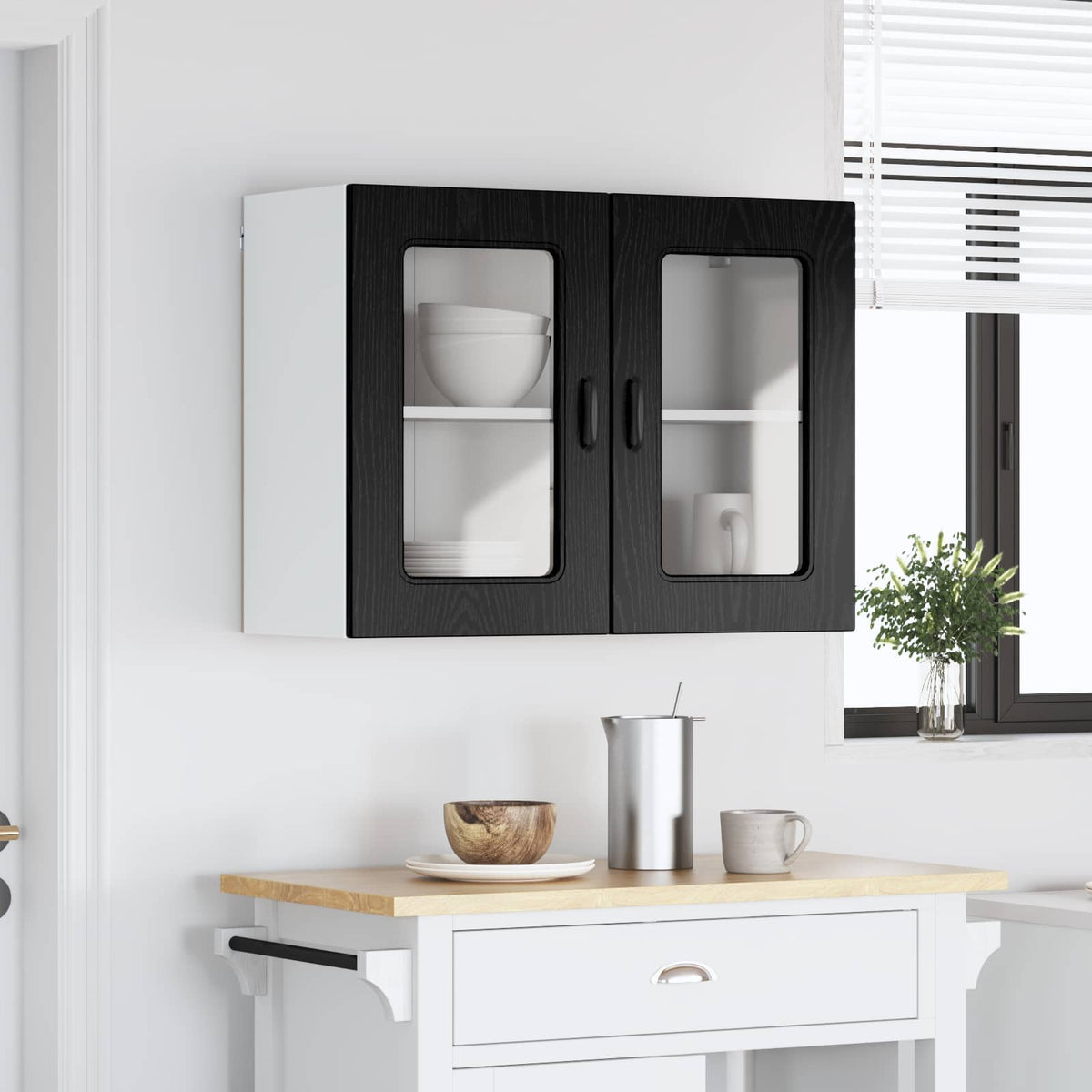 Vidaxl vaatwasserpaneel kalmar zwart eiken 80 x 31 x 60 cm