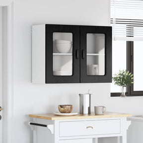 Vidaxl vaatwasserpaneel kalmar zwart eiken 80 x 31 x 60 cm